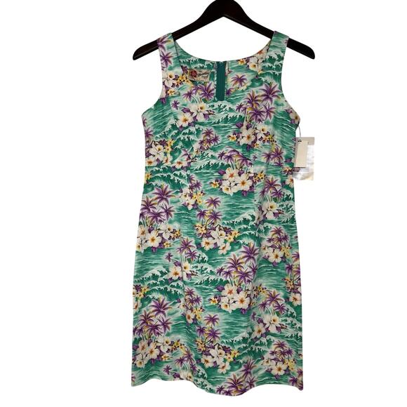 Hilo Hattie Dresses & Skirts - Hilo Hattie Hawaiian Dress Womens 8 Green Purple Floral Sundress Tropical NWT